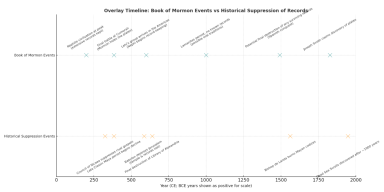 Overlay Timeline: Book of Mormon Events vs Historical Suppression of Records